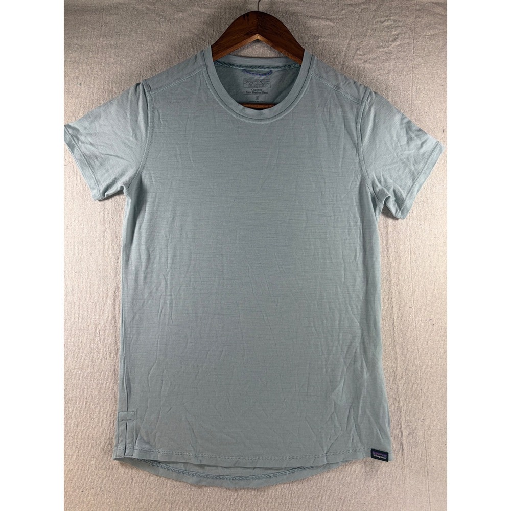 Patagonia Capilene Cool Merino Blend T-Shirt Mens Small Blue Short Sleeve Tee